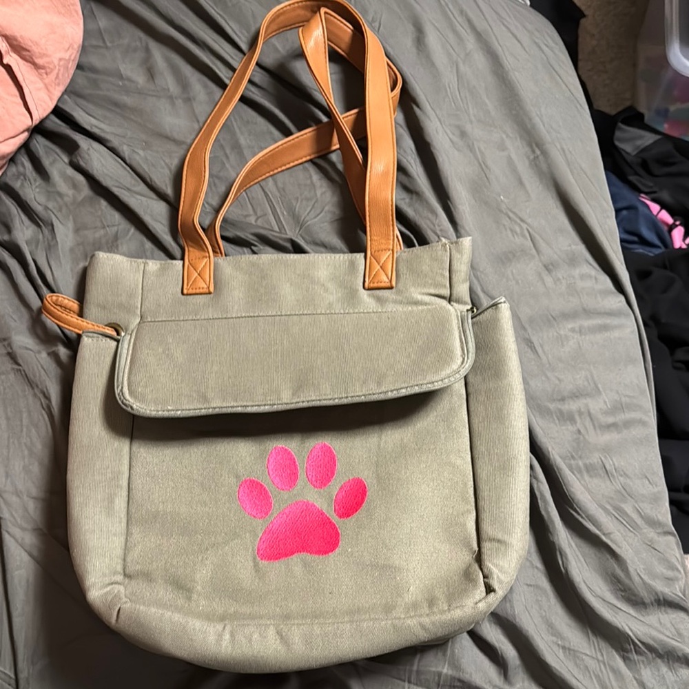 Stylish Tan and Pink Tote Bag